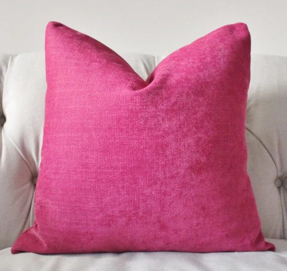 Dark Pink Pillow  Raspberry  Pillow Cover  Designer Magenta | Etsy | Etsy (US)