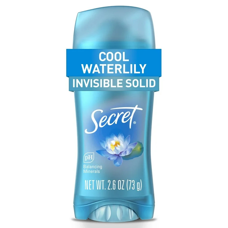 Secret Invisible Solid Antiperspirant Deodorant Stick for Women, Waterlily Scent, 2.6 oz | Walmart (US)
