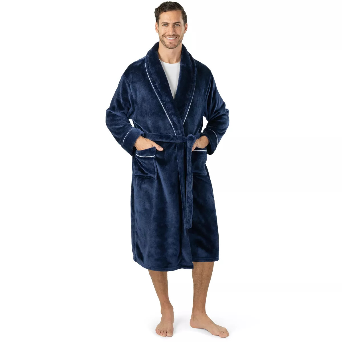 PAVILIA Mens Soft Robe, Plush Warm Bathrobe for Men, Long Spa Fleece Flannel with Shawl Collar, P... | Target