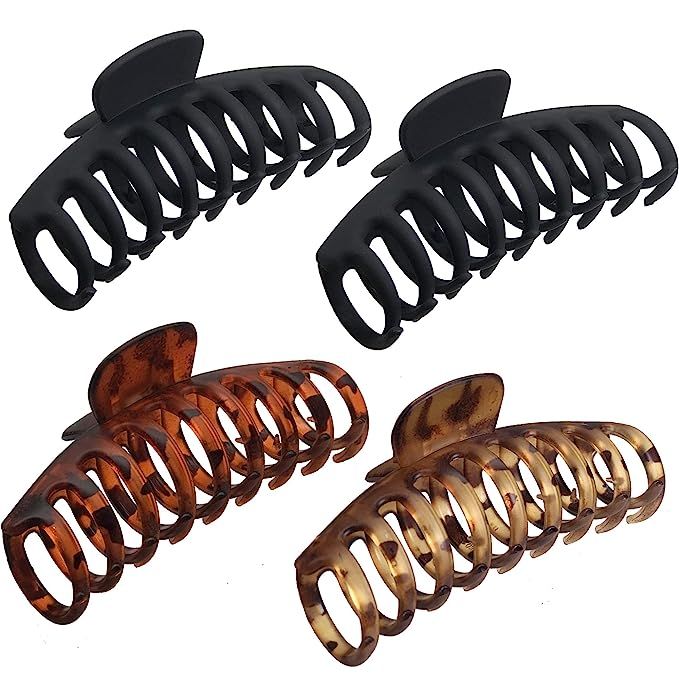 OWIIZI Large Hair Claw Clips for Women 4.3" Matte Leopard Jumbo Hair Clips Non-Slip Ponytail Barr... | Amazon (US)
