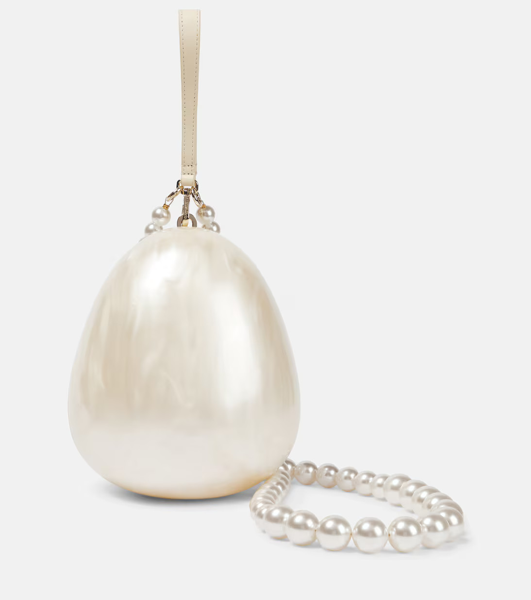 Egg leather-trimmed clutch | Mytheresa (UK)