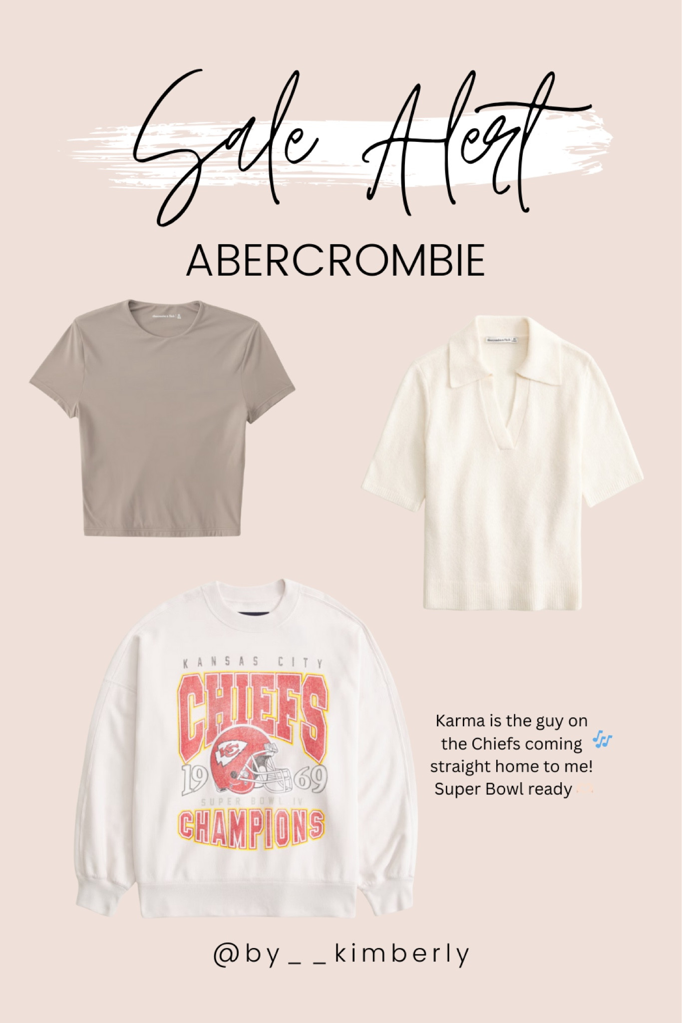 Abercrombie Sale Alert!!! Chiefs sweatshirt on sale, Super Bowl ready! Took M in all 3 🫶🏻 

#LTKcanada #LTKstyletip #LTKsale