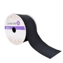 2.5" Black Faux Linen Wired Ribbon by Celebrate It™ | Michaels Stores