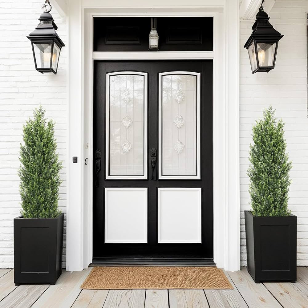 THE BLOOM TIMES 4ft Topiary Trees Artificial Outdoor – UV Resistant Faux Cedar Pine Cypress Bus... | Amazon (US)