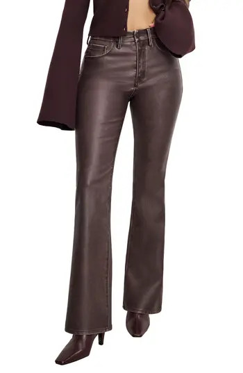 Good American High Waist Faux Leather Bootcut Pants in Vamp001 at Nordstrom Rack, Size 6 | Nordstrom Rack