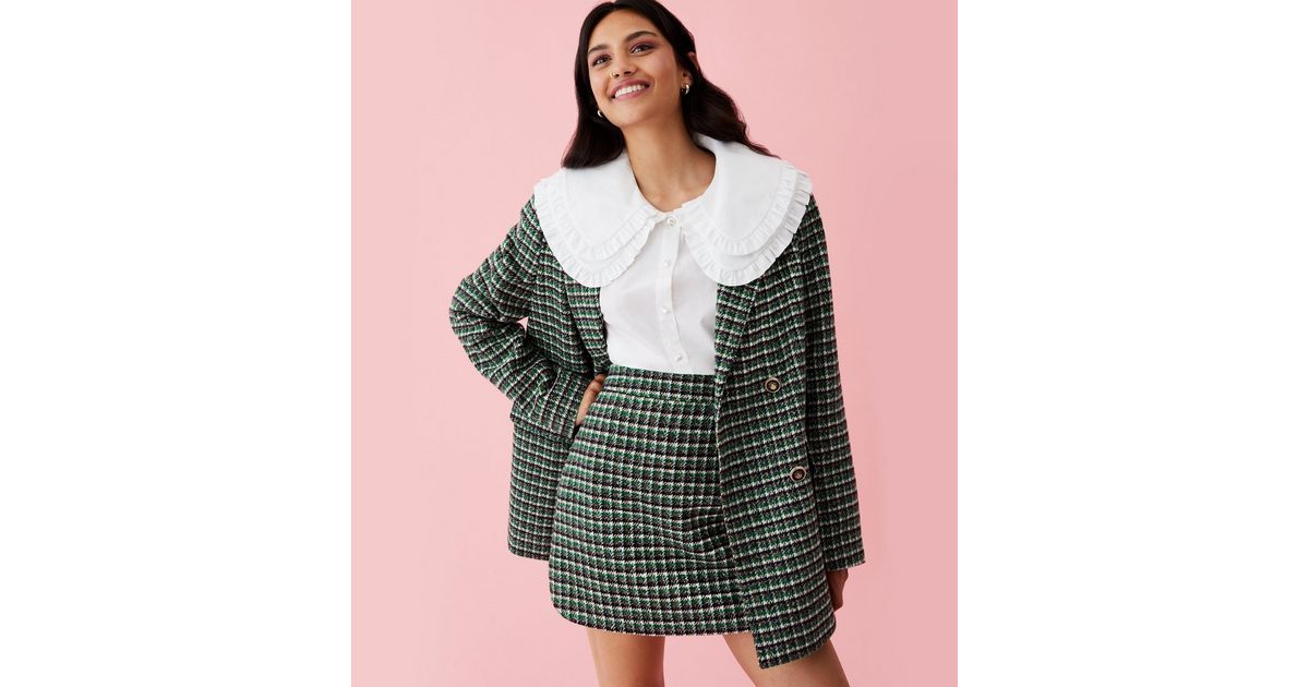 Suits You Green Check Bouclé Oversized Blazer
						
						Add to Saved Items
						Remove from ... | New Look (UK)
