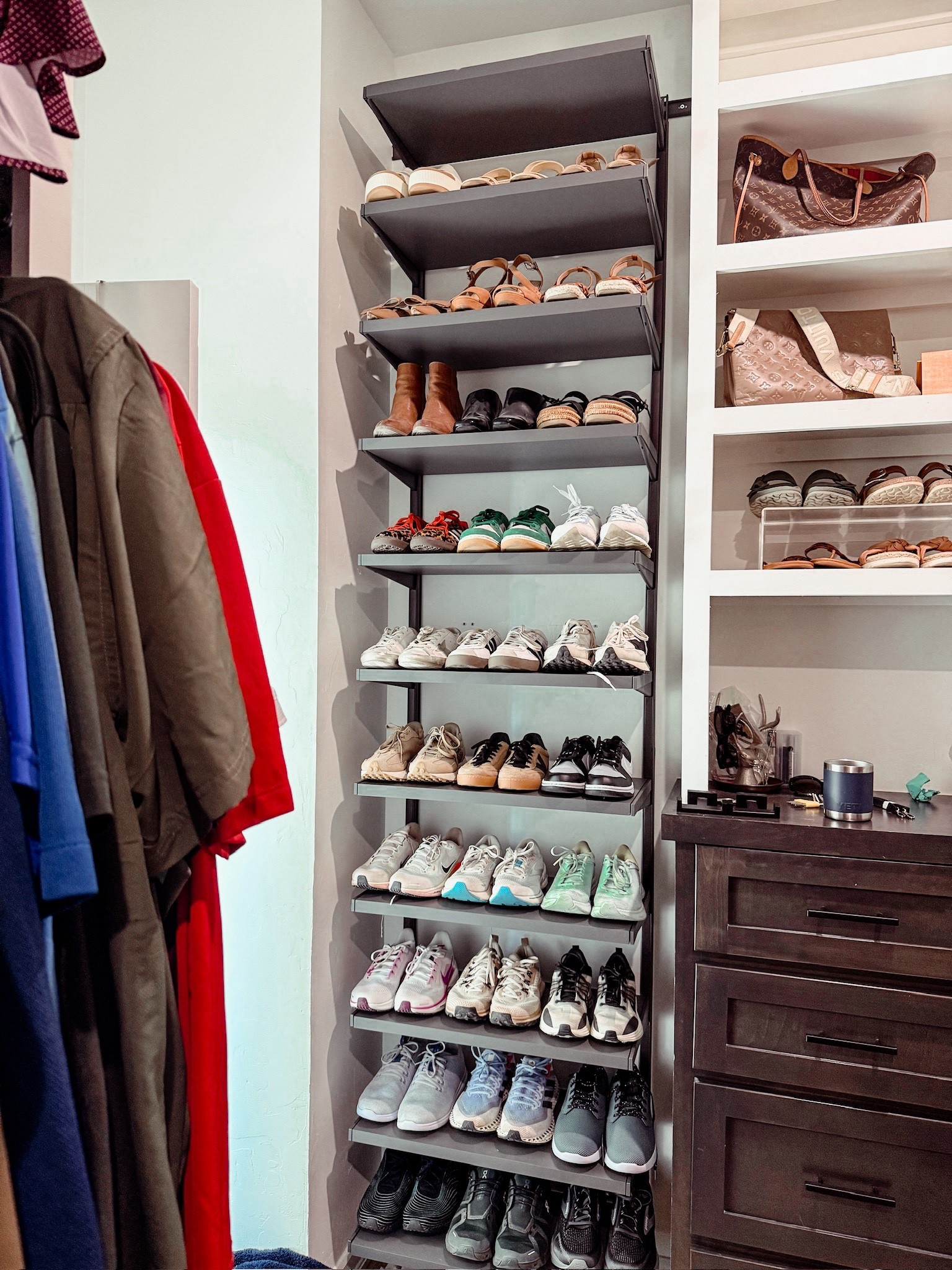 A shoe wall that is easy to install and makes a big statement 

#LTKHome