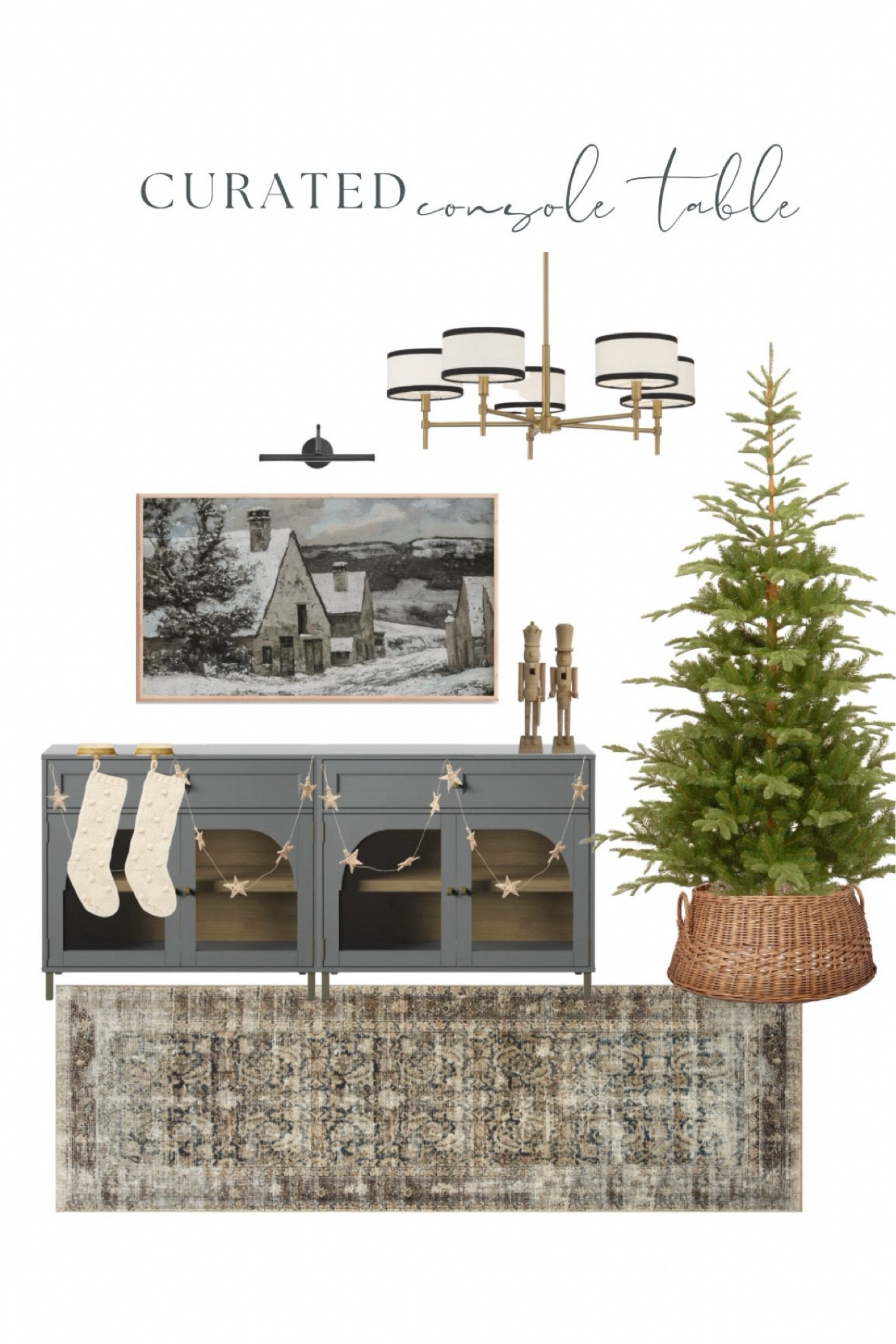 These cabinets are back in stock and a great deal at 44% off! Love this little console styling moment with the Christmas tree that is still on sale. Use code take 15 to save an extra 15% off this Christmas tree! Holiday decor, Christmas decor.

#LTKHoliday #LTKsalealert #LTKhome