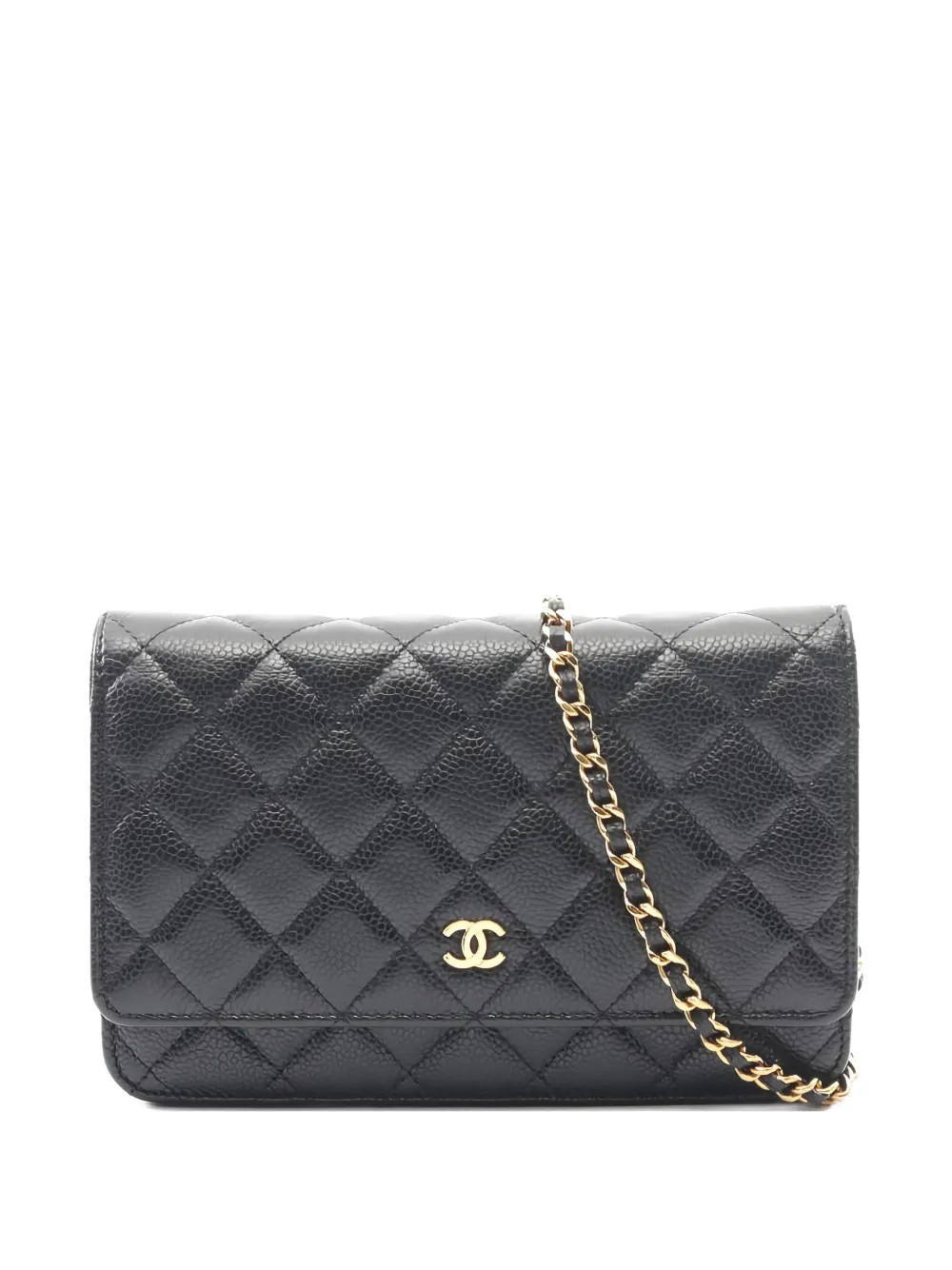 CHANEL Pre-Owned 2021 matelassé chain wallet - Black | Farfetch Global