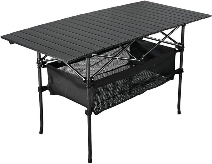 WUROMISE Sanny Outdoor Folding Portable Picnic Camping Table, Aluminum Roll-up Table with Easy Ca... | Amazon (US)