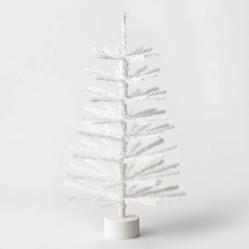 24&#34; Unlit Tinsel Mini Artificial Christmas Tree White - Wondershop&#8482; | Target