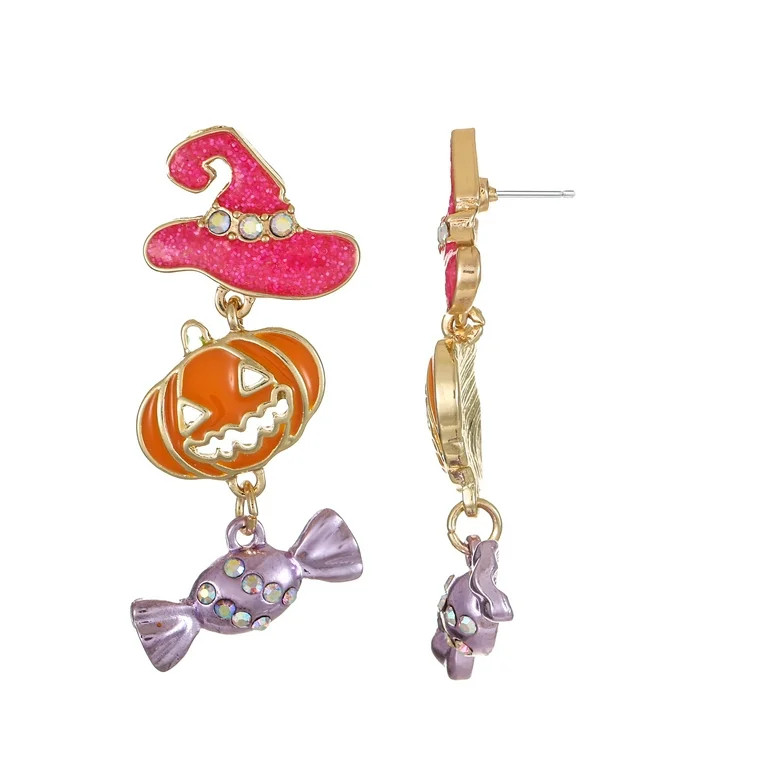 Way to Celebrate Halloween Motif Linear Earring, 1 Pair, Multicolored, Female | Walmart (US)