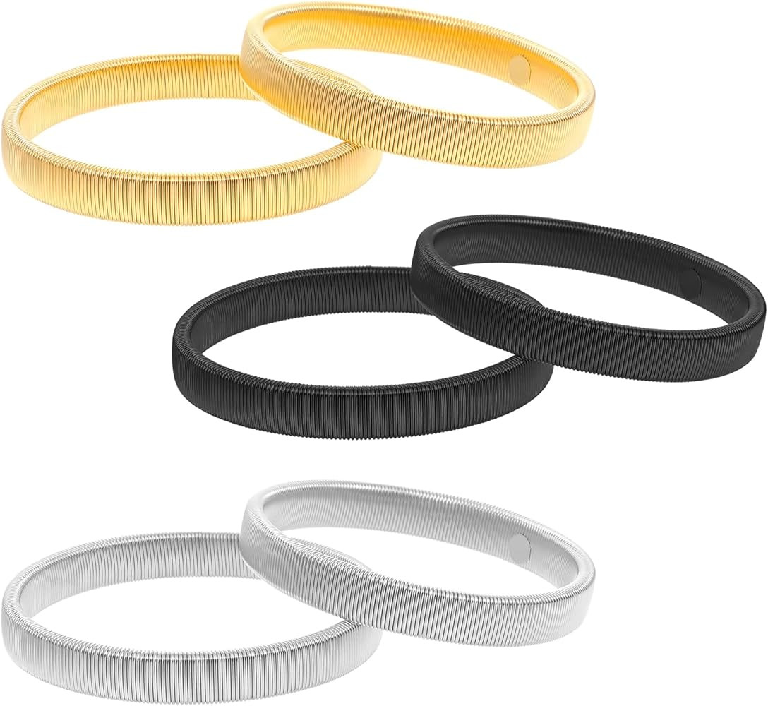 Psyqtsuary 6 Pcs Sleeve Garters, Anti-Slip Sleeve Bands Elastic Arm Bands Adjustable Metal Shirt ... | Amazon (UK)