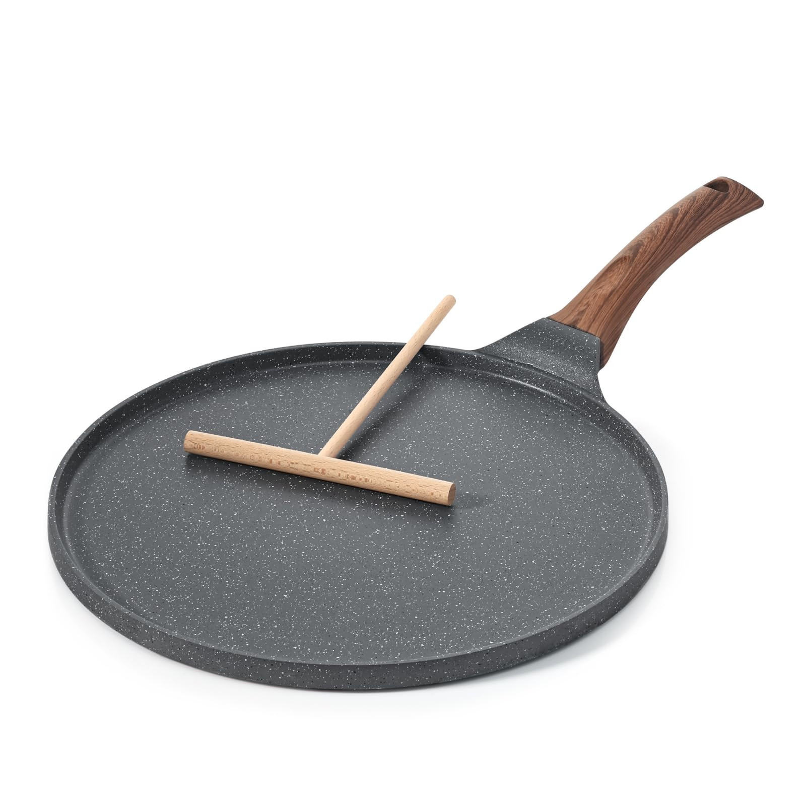 SENSARTE Nonstick Crepe Pan, Swiss Granite Coating Dosa Pan Pancake Flat Skillet Tawa Griddle 10-... | Amazon (US)