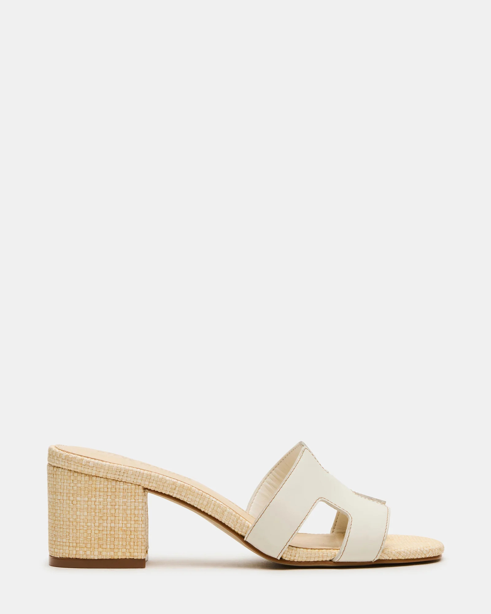 HADES Bone Leather Square-Toe Mule Block Heel Women's Sandal | Steve Madden (US)
