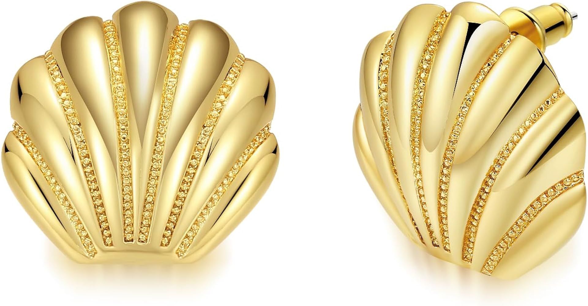 ENVYOU Geometric Rectangle Gold Stud Earrings Irregular Hammered Chunky Statement Square Earrings... | Amazon (US)