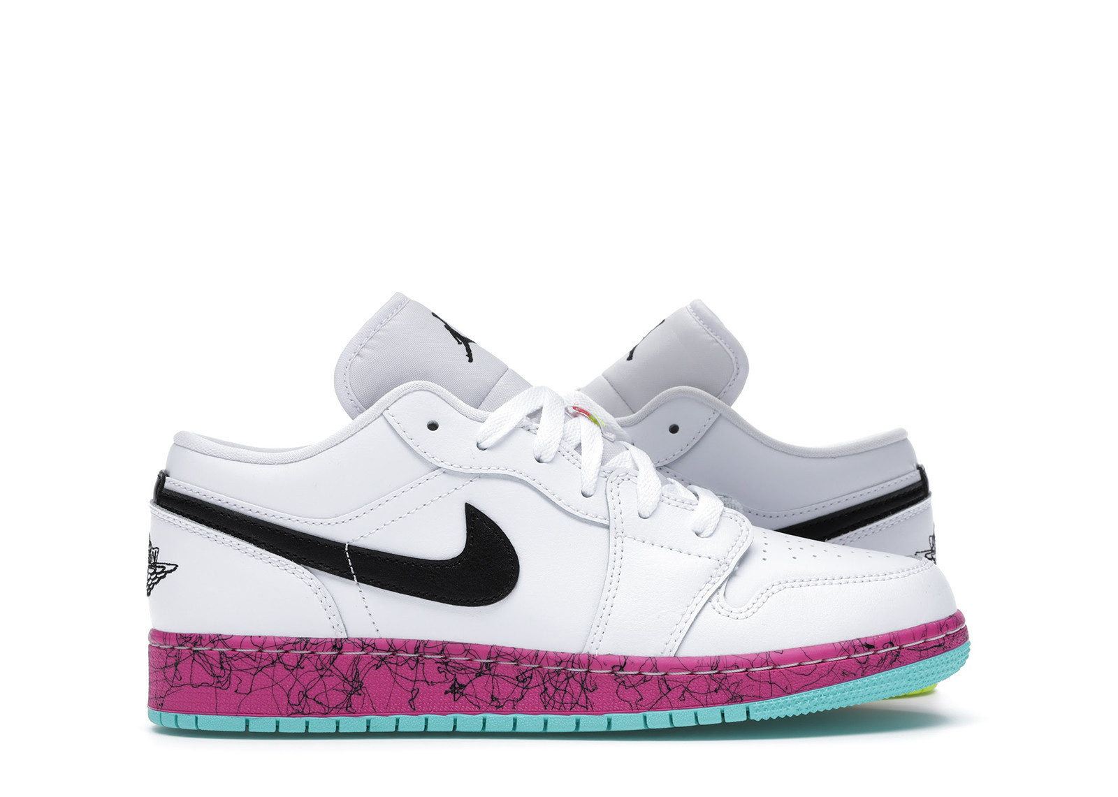 Jordan 1 Low Multi-Color Midsoles White (GS) | StockX