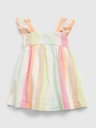 Baby Linen-Cotton Striped Dress | Gap (US)