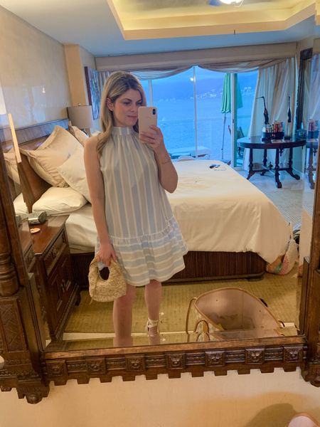 Blue and white dress for tonight 💙 vacation outfit idea 