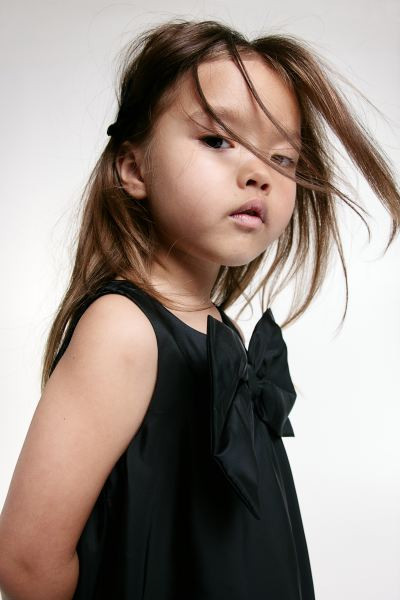 Bow-detail Dress - Black - Kids | H&M US | H&M (US + CA)