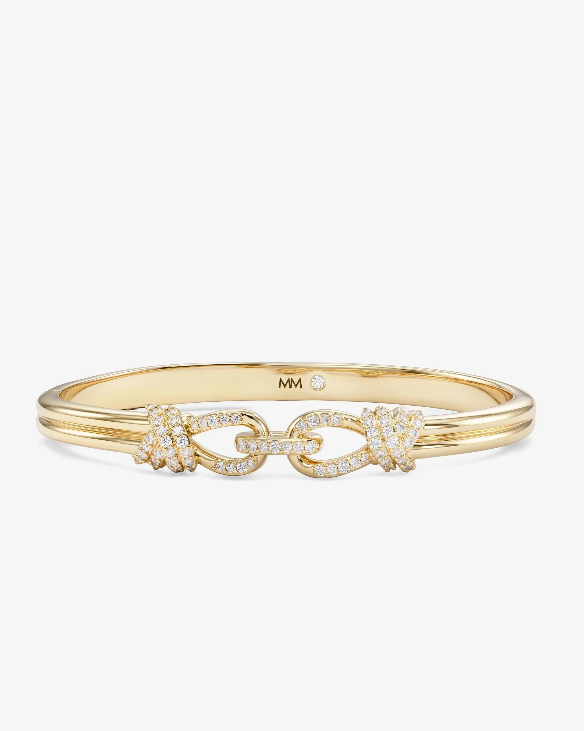 Knot Cuff - Gold|White Diamondettes | Melinda Maria Jewelry
