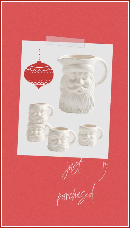 White neutral Christmas decor from pottery barn! I just purchased these white Santa mugs and Santa pitcher and I cannot wait till they arrive! 

#LTKHoliday #LTKSeasonal #LTKfindsunder50