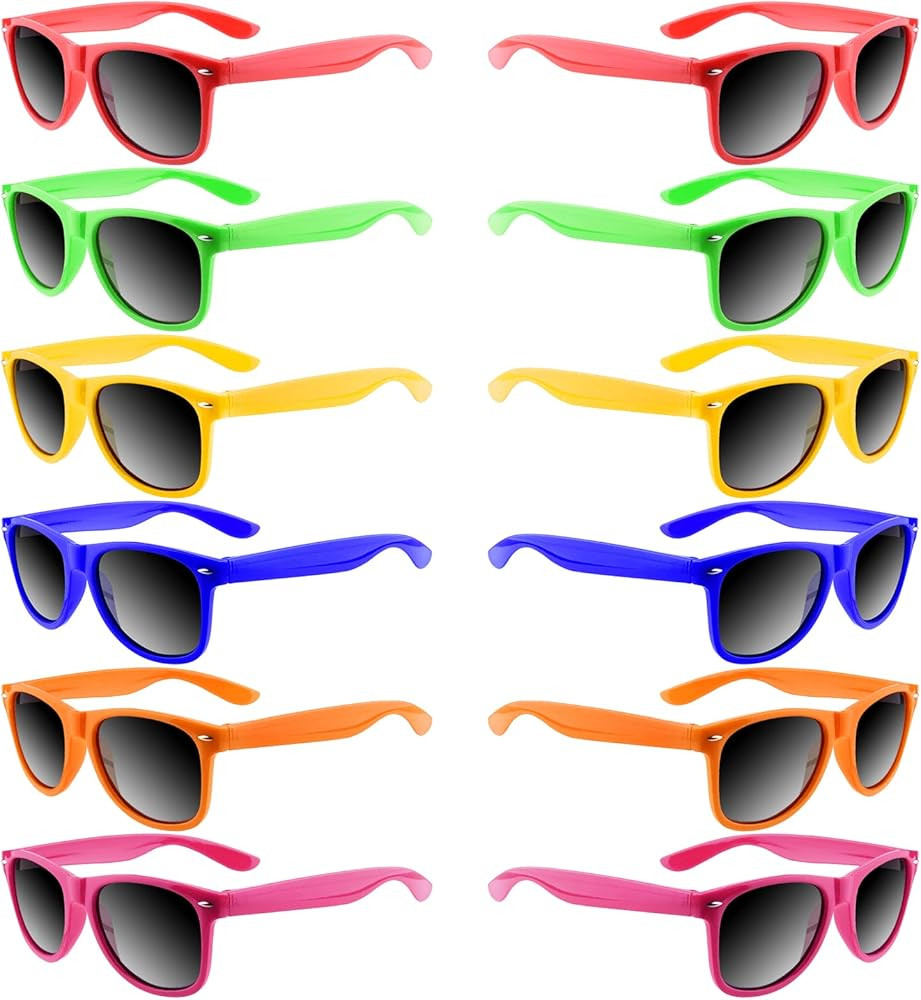 MIAHART Kids Sunglasses Bulk Neon Colors Party Glasses Favors for Boys and Girls Summer Beach Poo... | Amazon (US)