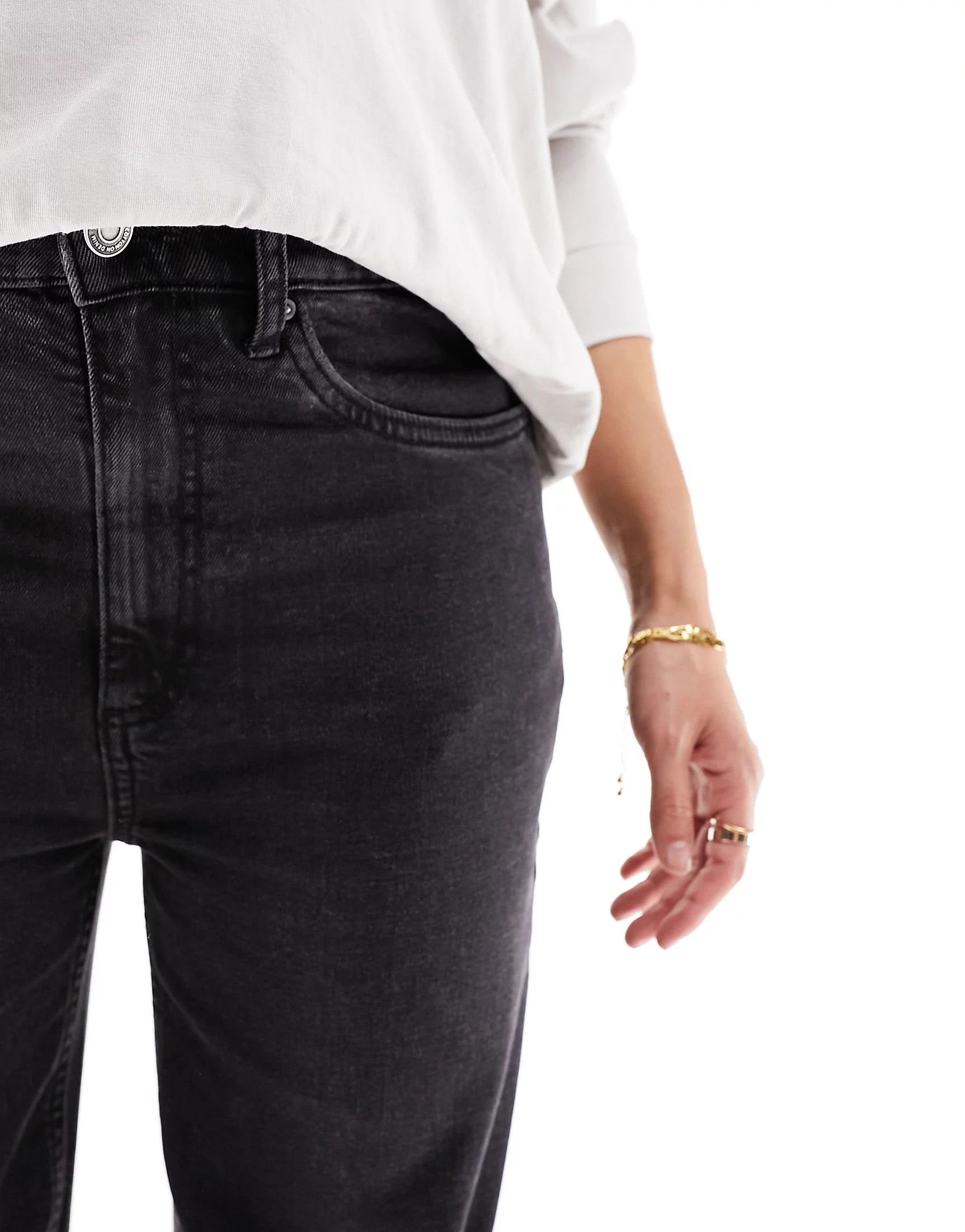 Cotton:On Maternity stretch wide leg jeans in black denim | ASOS (Global)