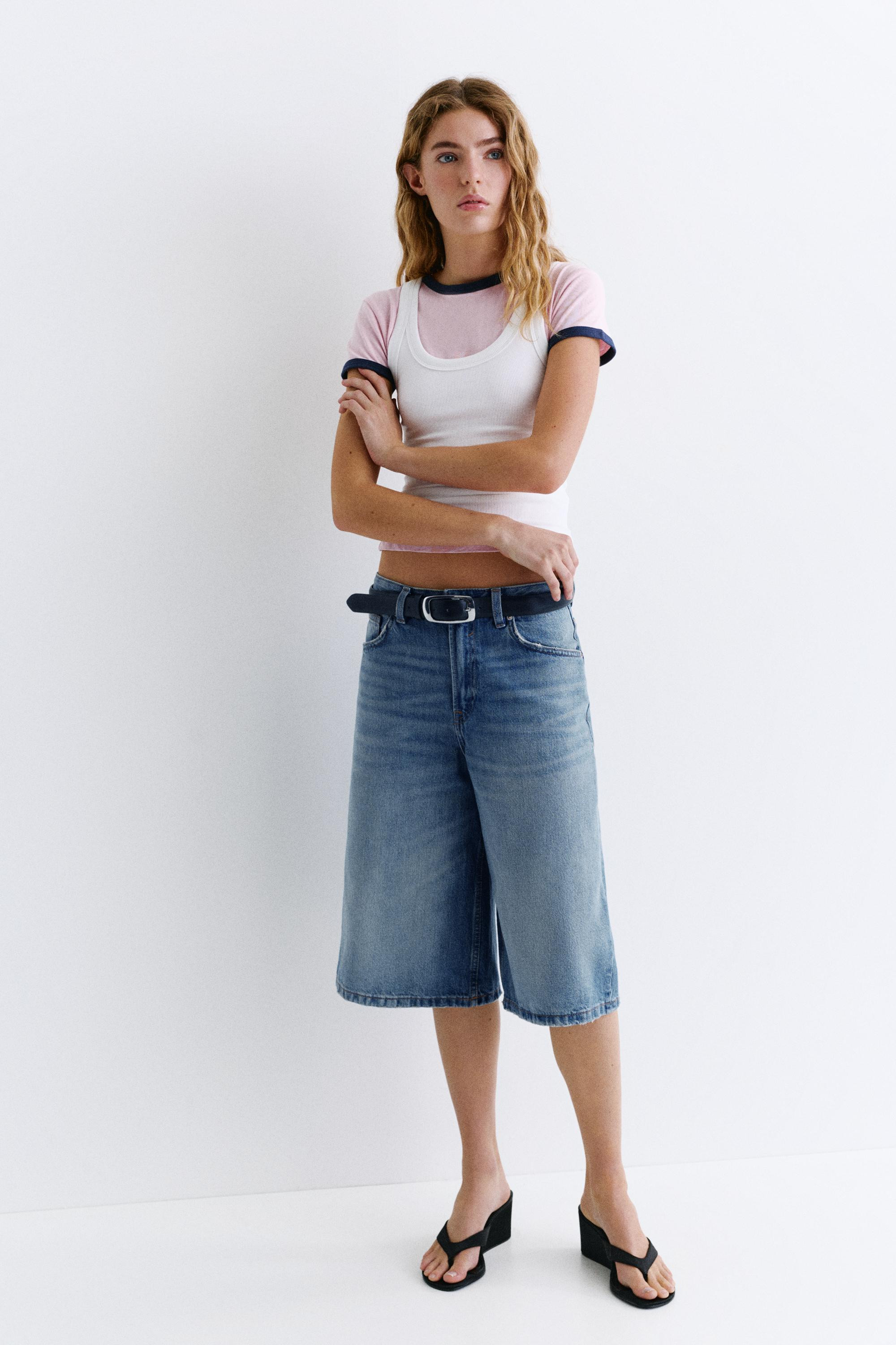 Denim jorts met lage taille | Pull&Bear The Netherlands | PULL and BEAR NL