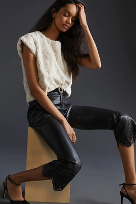 Maeve Faux Fur Tee | Anthropologie (US)