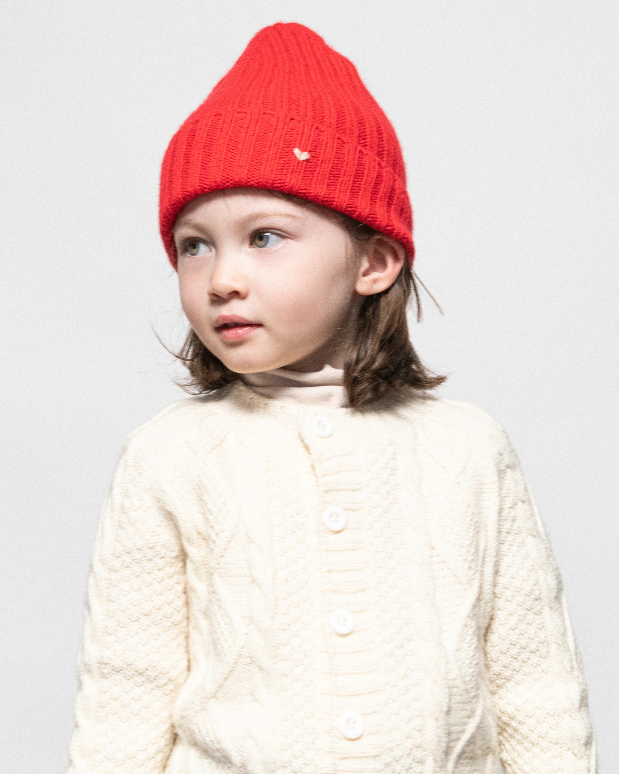 The Kids Rib Beanie – Scarlet | LǍOLAO STUDIOS