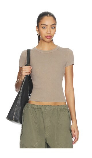 Free People x We The Free Atlas Crew Tee in Brown. - size M | Revolve Clothing (Global)