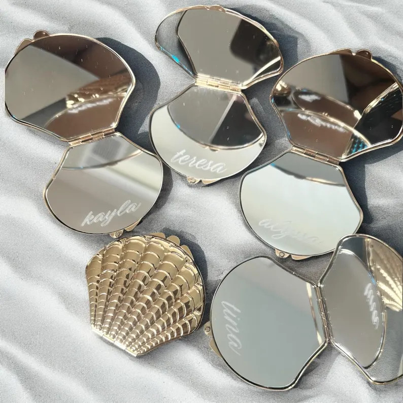 Engraved Seashell Compact Mirror | Etsy (US)