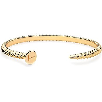 Amazon.com: Fettero Gold Cuff Nail Bracelet for Women Bangle Bracelets Adjustable Open Wrap Letter B | Amazon (US)