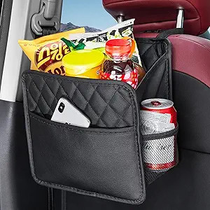 Car Organizer Back Seat, Waterproof Pu Leather Car Seat Storage Bag Foldable Universal Hanging Ca... | Amazon (US)