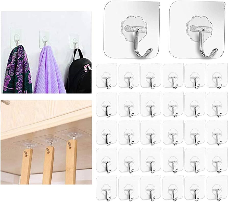 30 PCS Adhesive Hooks Wall Hanger Hook 13lb(Max), Amazon Finds Amazon Deals Amazon Sales | Amazon (US)