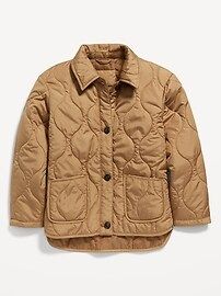 Water-Resistant Quilted Button-Front Jacket for Girls | Old Navy (US)