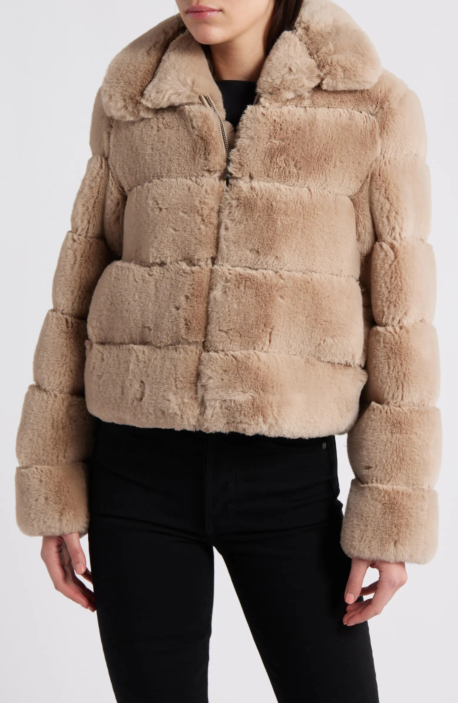 Groove Quilted Faux Fur Coat | Nordstrom