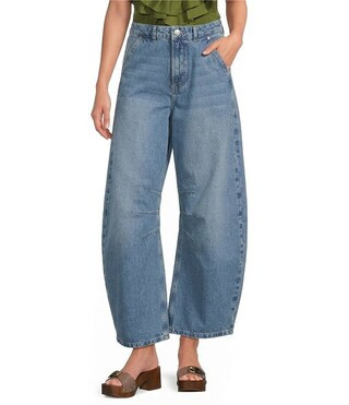 Farm Rio Barrel Leg Mid Rise Denim Jeans | Dillard's | Dillard's
