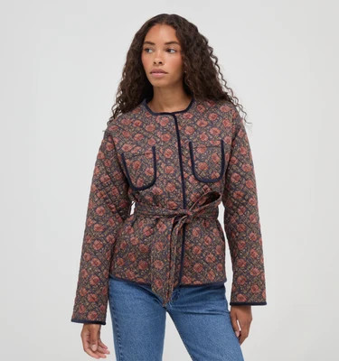The Barrow Jacket -  Thornfield Tapestry Navy/Rust Shadow Stripe Thornfield Tapestry Navy/Rust Shadow Stripe / L | Hill House Home US