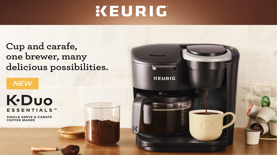 Keurig K-Duo Essentials Black Single-Serve K-Cup Pod Coffee Maker, Black | Walmart (US)