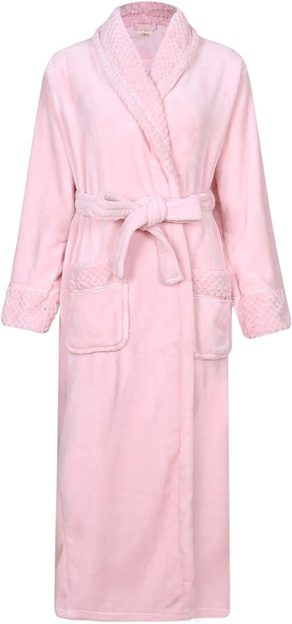 Richie House Women's Plush Soft Warm Fleece Bathrobe Robe RH1591 | Amazon (US)
