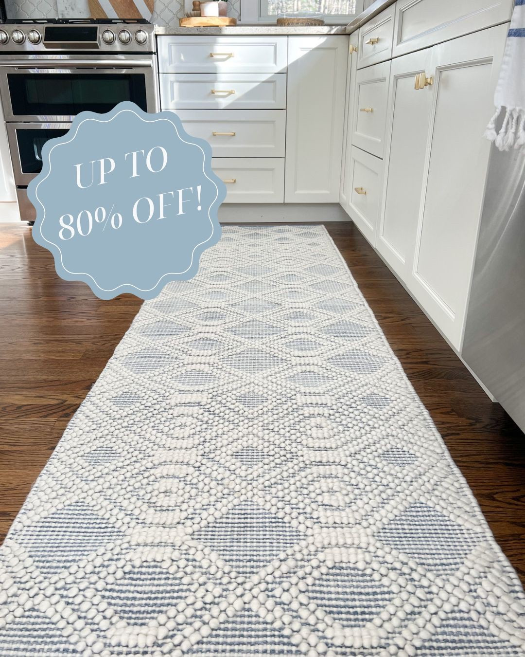 My runner (which is offered in all standard sizes, up to 9x12) is included in Wayfair's WAY DAY sale and is on major sale this weekend! Plus all sizes ship free! It's one of the top selling rugs among Casually Coastal followers, has great texture and is soft underfoot! I've linked a few other coastal blue & white rugs also included in the WAY DAY sale.
- 
coastal home decor, wayfair rugs, beach house rugs, lake house rugs, kitchen runners, bedroom rugs, neutral rugs, blue & white rugs rugs, 9x12 rugs, 8x10 rugs, 5x8 rugs, 3x5 rugs, 10x14 rugs, 12x15 rugs, rugs on sale, coastal decor, coastal rugs, blue rugs, textured rugs, ryder rug look for less, affordable rugs, designer looks for less, serena & lily look for less, kitchen decor

#LTKHome #LTKSaleAlert #LTKFindsUnder100