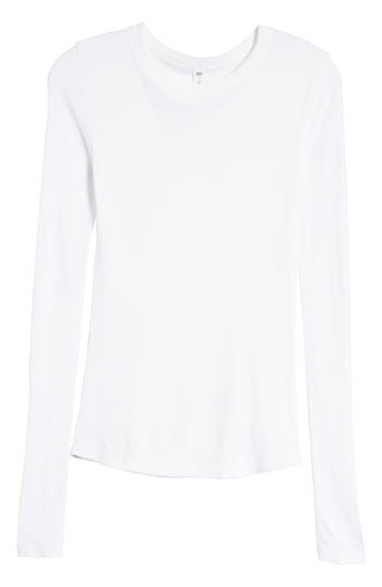 Women's Bp. Ribbed Long Sleeve Tee, Size XX-Large - White | Nordstrom