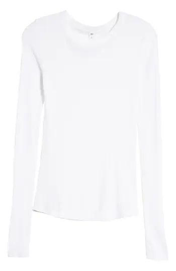 Women's Bp. Ribbed Long Sleeve Tee, Size XX-Large - White | Nordstrom
