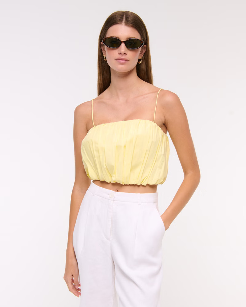 Cropped Bubble Hem Cami | Abercrombie & Fitch (US)
