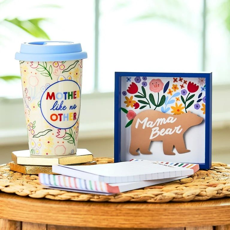 Mother's Day Mama Bear Gift Set, Blue & Pink, 4 Piece Set, by Way To Celebrate - Walmart.com | Walmart (US)