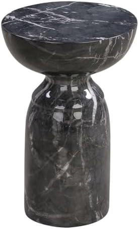 Tov Furniture Rue Faux Marble Concrete Indoor/Outdoor Side Table (Black) | Amazon (US)