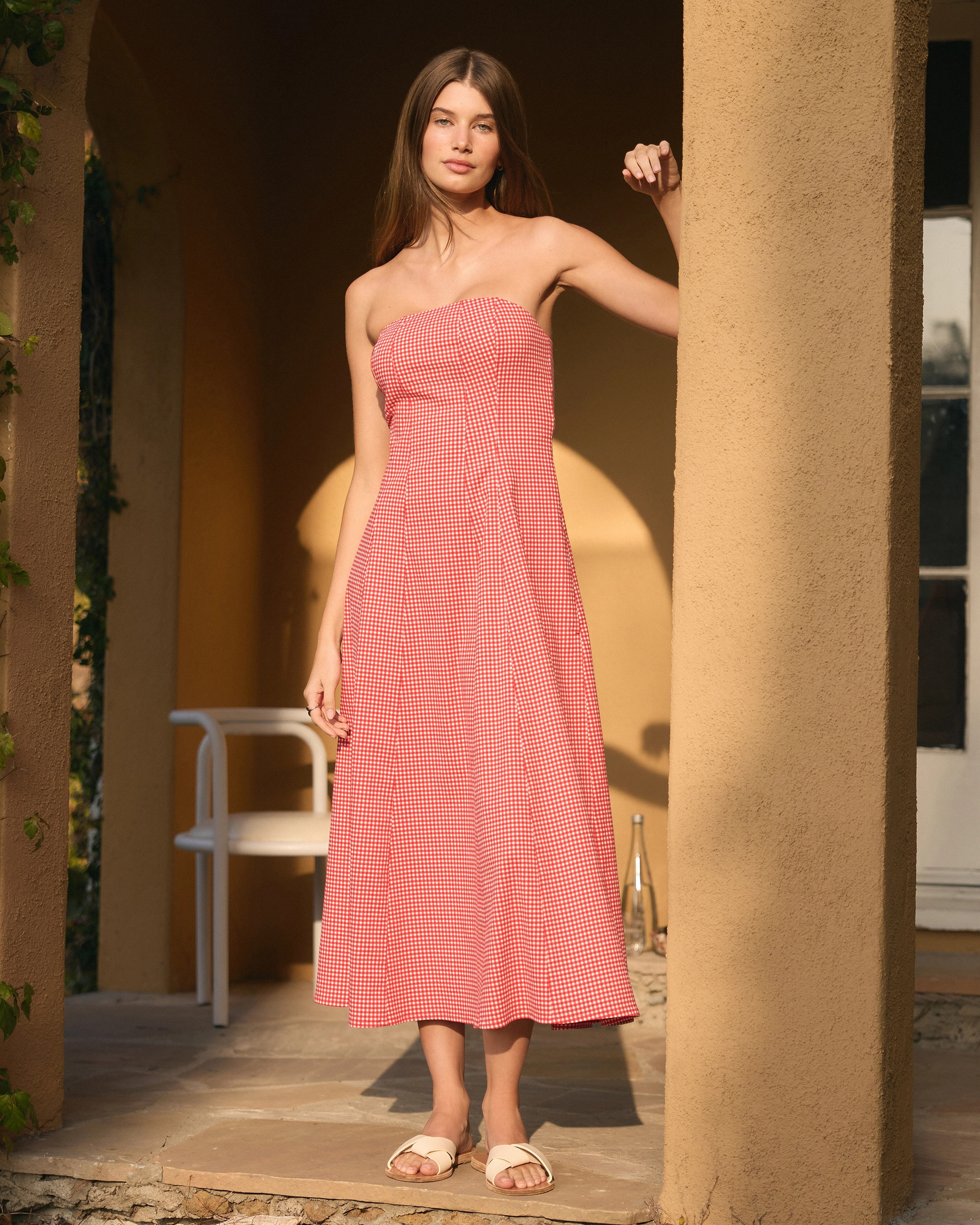 The A&F Mila Strapless Midi Dress | Abercrombie & Fitch (US)