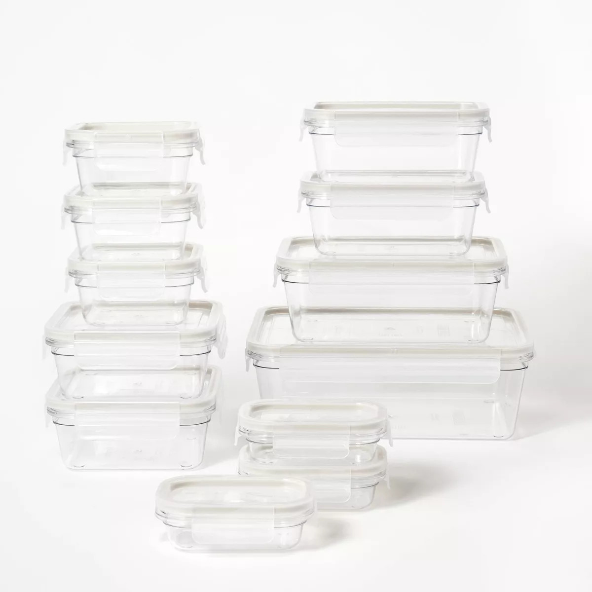 24pc (Set of 12) Tritan Plastic Food Storage Container Set with Lids Clear - Figmint™: Stackabl... | Target